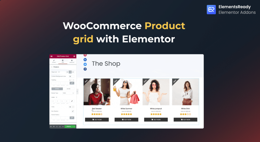 WooCommerce product grid with elementor