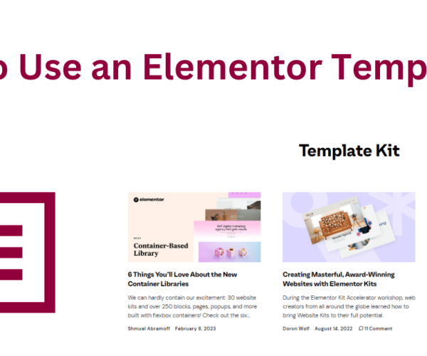 How to Use an Elementor Template Kit